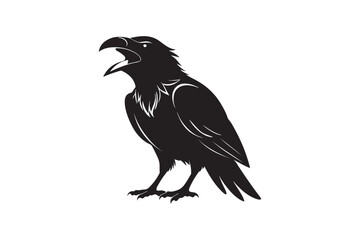 Raven silhouette  vector illustration, Raven silhouette  vector