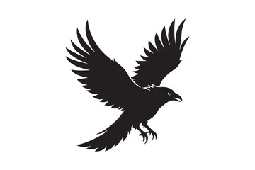 Raven silhouette  vector illustration, Raven silhouette  vector
