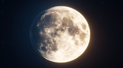 Fototapeta premium Full Moon Illuminating Tranquil Night Sky High Resolution Photography