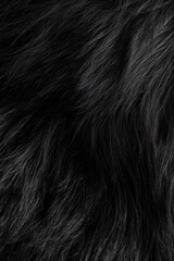 Naklejka premium Close-up of a seamless black fur texture, evoking dark elegance and mystery. Generative AI