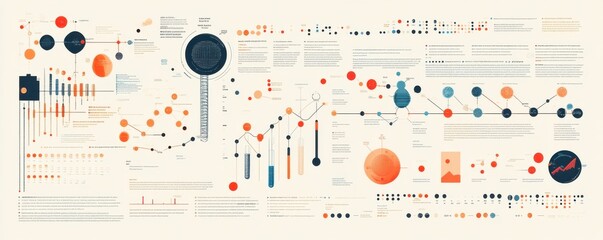 Detailed medical research infographic showcasing human anatomy, data analysis, and scientific graphs