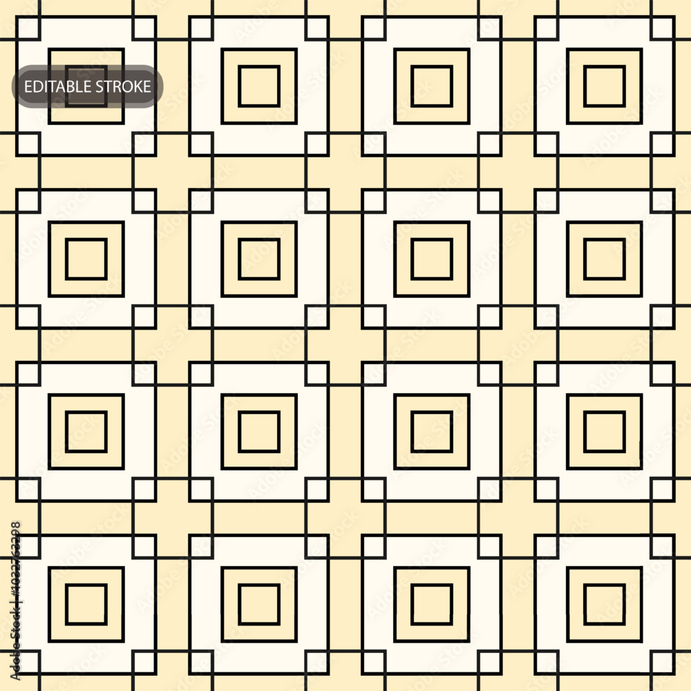 Aufkleber seamless geometric pattern with editable stroke. square classic grid. background template, layout. a
