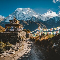 Obraz premium Annapurna Trek in Nepal's Himalayas