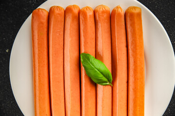 sausages food dish vegetable protein seitan meatless soy wheat  fresh delicious gourmet food background on the table rustic food top view copy space vegetarian and vegan food