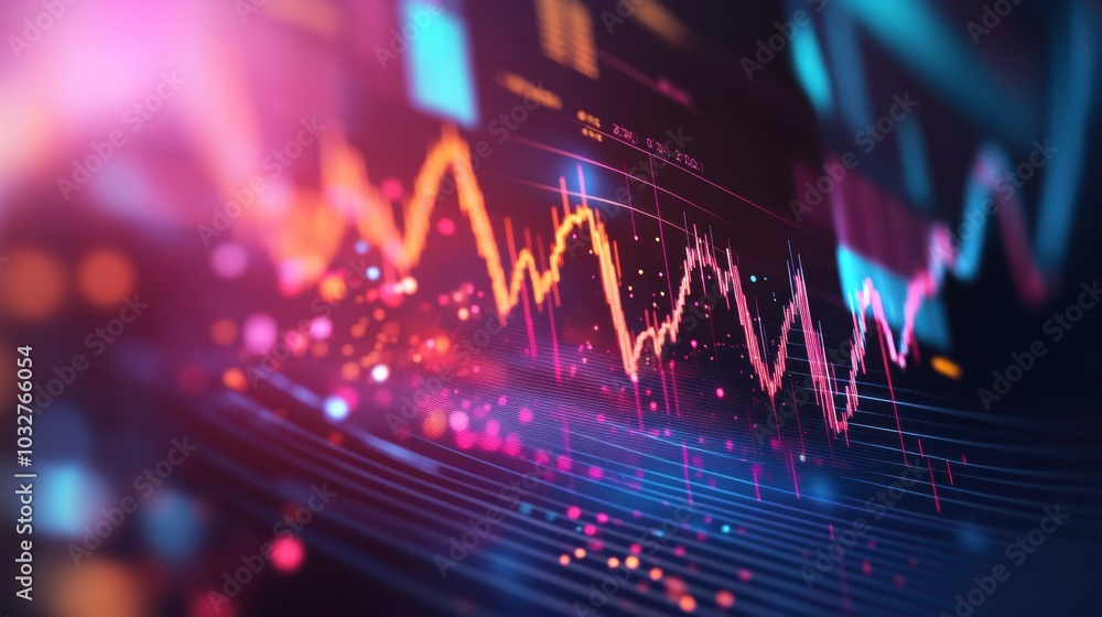 Poster three-dimensional line graph showing a strong upward trend in business and finance data. generative 