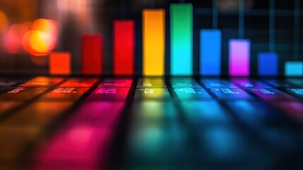 a data chart with categories highlighted in different colors, symbolizing the classification of information in analytics
