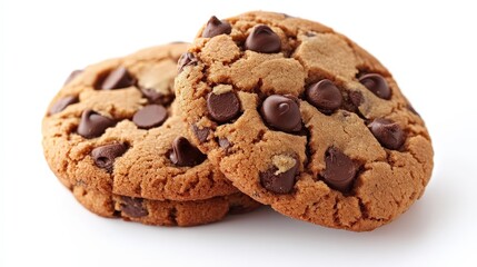 Sweet Chocolate Chip Cookies Clipart Set of 4 on White Background for Baking Designs and Decorations