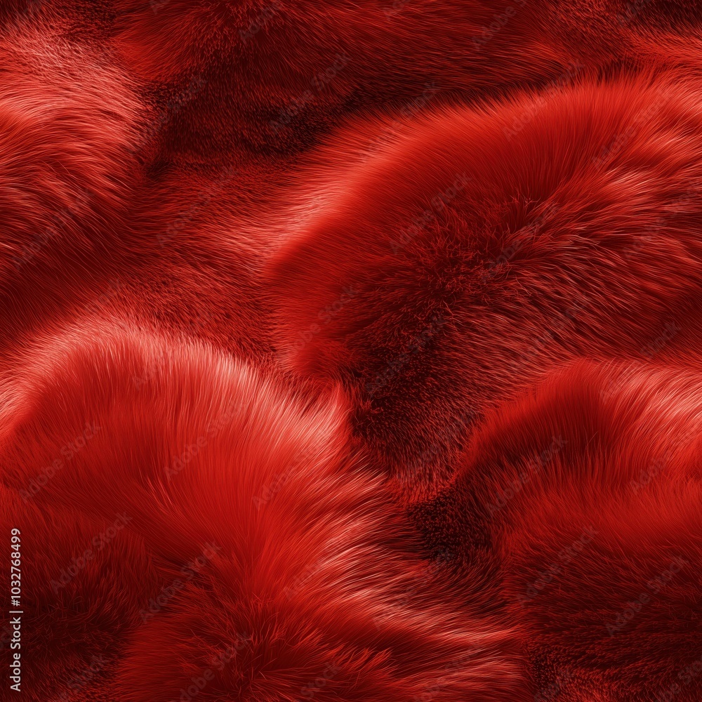 Poster luxurious red fur texture with intricate patterns and soft natural light. generative ai