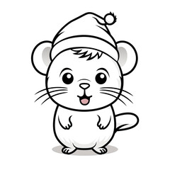 Fototapeta premium Beautiful Gerbil Coloring Page, Rodent Colouring Design for Your Corporate Books and Business Graphic Resource or Creative Project, Ai Generative