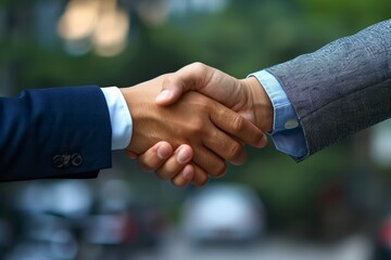 Trust Promise Concept. Honest Lawyer Partner with Professional Team make Law Business Agreement after Complete Deal. Ethics Business people handshake, touch and Respect customer to trust partnership.