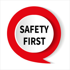 Safety symbols and first signs, work safety, caution work hazards, danger surveillance, zero accident, vector icon illustration