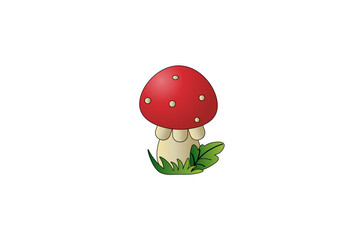 Vector illustration of cartoon mushrooms on isolated background