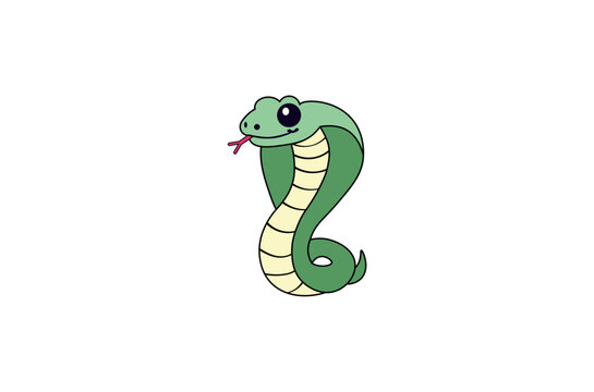 Vector illustration of cartoon snake for logos and banners in the year of the snake