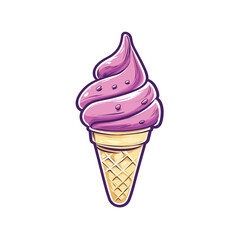 Sweet Ice Cream Treat with Fruit Filling Vector Illustration