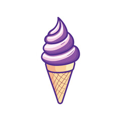 Delicious Ice Cream with Fruity Filling Vector Design in Waffle Cone