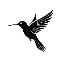 Stylized Bird Silhouette Logo in Black and White Vector Design