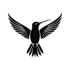 simple and minimalist Bird Logo Vector in Black and White on White Background