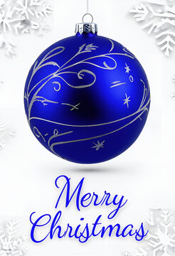 Modern blue ornament with silver designs