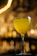Yellow Cocktail on the Bar