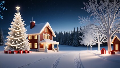 Fototapeta premium winter brings festive cheer celebrate holidays like christmas loved ones nearby