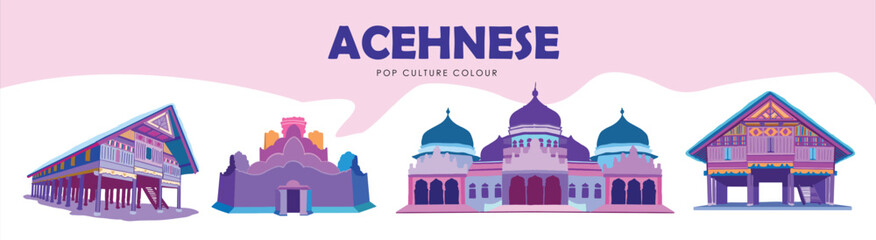 Acehnese pop culture, illustration full coulour sketch for  poster and more
