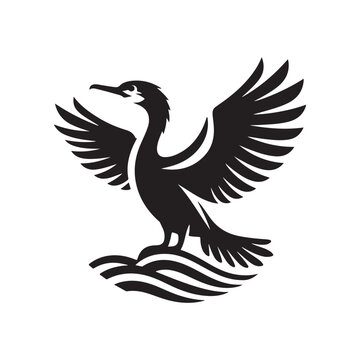 recommend clip art: Stunning Cormorant Silhouette Vector Illustration - Ready for Print and Digital Use