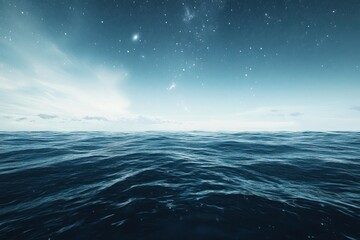 Fototapeta premium A Starry Night Over a Tranquil Ocean