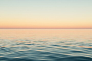 Fototapeta premium Calm Ocean Water with a Pink Sunset Horizon