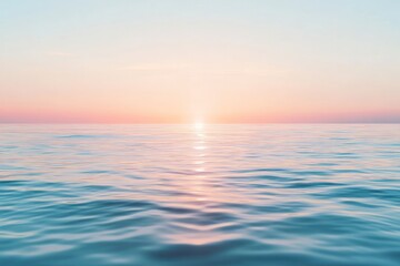 Obraz premium Calm Ocean Water at Sunset with Pink and Blue Hues