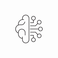 ai brain icon sign vector