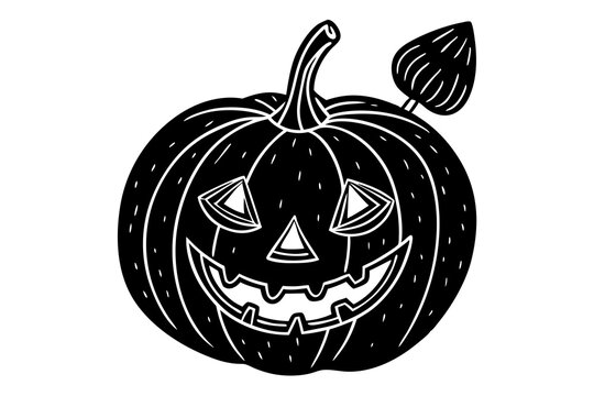 recommend clip art: Halloween hand drawn pumpkin with candy vector illustration.