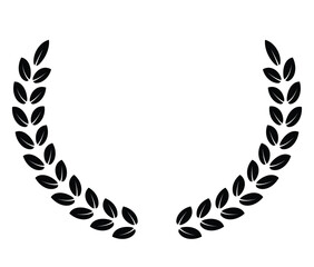 Laurel circle wreath branch on a white background