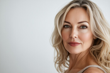 Naklejka premium Beautiful Blonde Woman Portrait - Close Up Shot