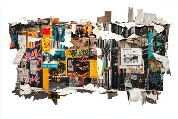 Fototapeta premium Urban Decay: A Collage of City Life