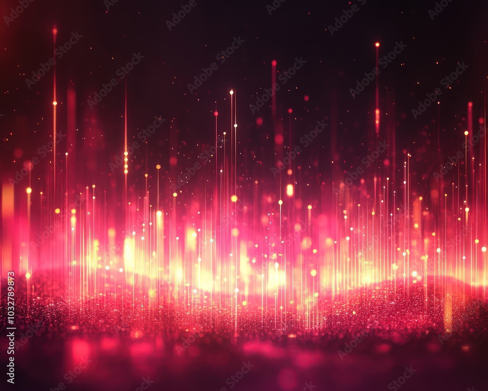 Poster Digital pulse pattern with sharp lines and glowing light effects