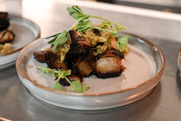 extravagant cuisine, restaurant small plate menu 