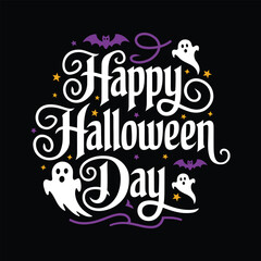 A simple Happy Halloween day typography design