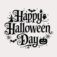 A simple Happy Halloween day typography design