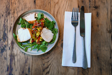 extravagant cuisine,  platter. small plate restaurant food Chicken