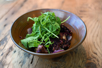 extravagant cuisine, ham and cheese platter. small plate restaurant food 