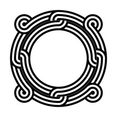 celtic knot georgian style isolated on white background logo tattoo icon. vector illustration.