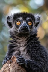 Fototapeta premium close-up of a lemur. Selective focus