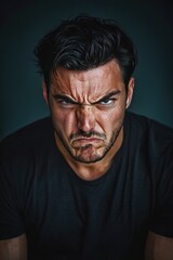 Obraz premium close up of an angry man. Selective focus