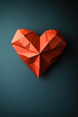 paper heart top view. Selective focus