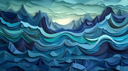 Fototapeta premium The Kraken in Paper Craft: A Sea Monster Brought to Life