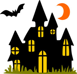 halloween house with bats