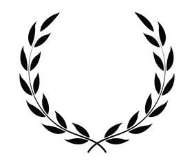 Laurel circle wreath branch on a white background
