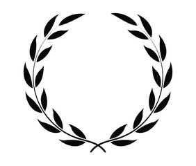 Fototapeta premium Laurel circle wreath branch and leaf design