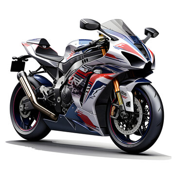 Hochmodernes Sportmotorrad mit dynamischem Renn-Design (KI generiert)