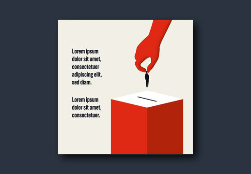 Election Social Media Post with Casting Ballot Male Candidate